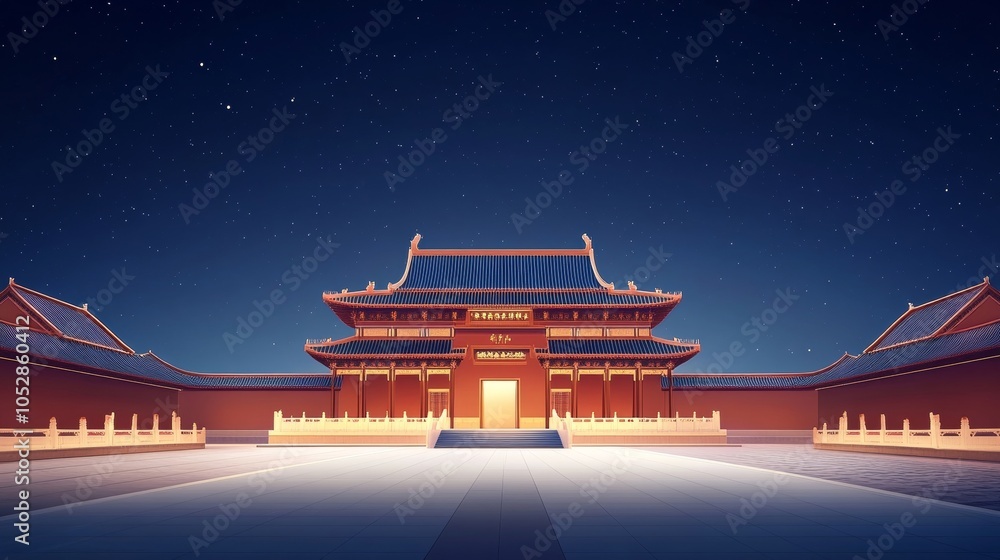 Obraz premium chinese temple at night