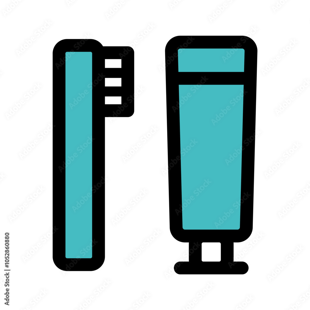 Simple toothpaste and toothbrush icon Web graphics. Simple toothpaste and toothbrush icon Web graphics.