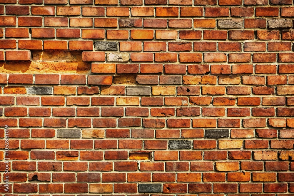 Uneven brick wall with oozing mortar Uneven brick wall with oozing mortar