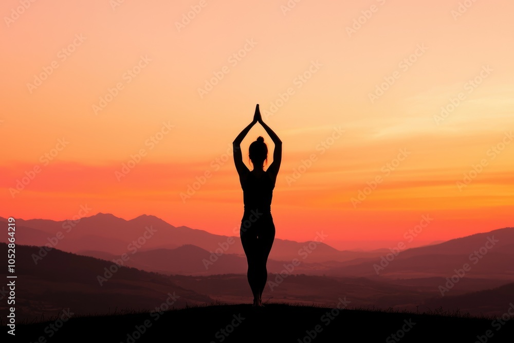 Serene Yoga Session at Sunrise in Outdoor Setting Serene Yoga Session at Sunrise in Outdoor Setting