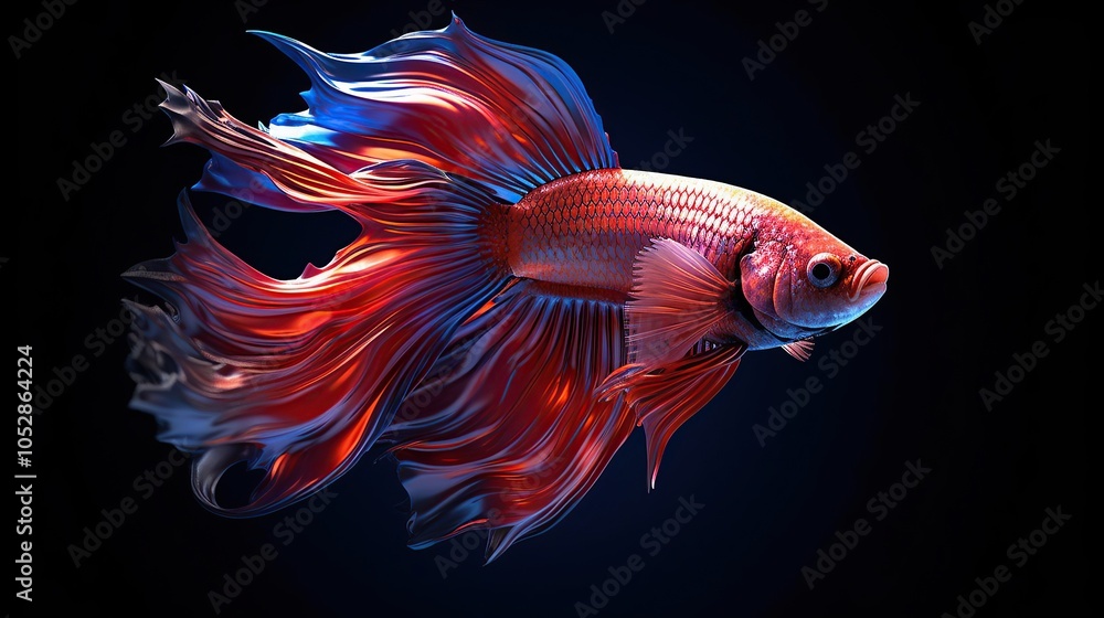 Fototapeta premium betta fish in a jar colorful