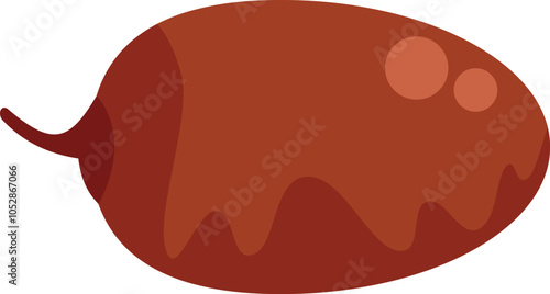 This vector illustration features a single, ripe date fruit, ideal for projects related to healthy eating, mediterranean cuisine, or islamic holidays