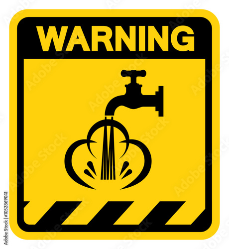 Hot Water Warning Sign, Vector Illustration, Isolate On White Background Label. EPS10