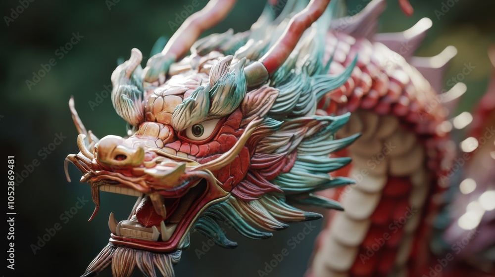 Chinese dragon puppet used in New Year celebrations, colorful scales and detailed design, focus on cultural tradition, suitable for stock photography, Chinese dragon puppet used in New Year celebrations, colorful scales and detailed design, focus on cultural tradition, suitable for stock photography,