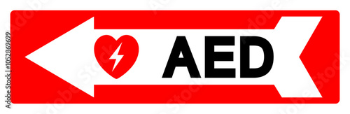 AED Symbol Sign, Vector Illustration, Isolate On White Background Label .EPS10