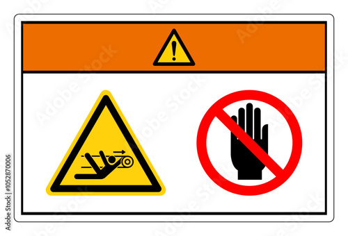 Warning Nip Hazard Do Not Touch Symbol Sign, Vector Illustration, Isolate On White Background Label. EPS10