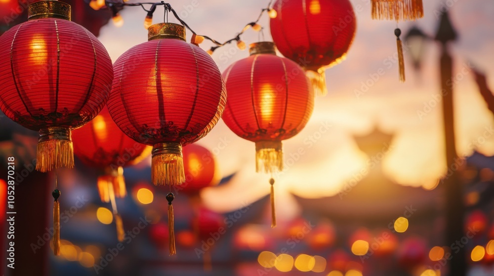 Chinese New Year market, vendors selling traditional items like lanterns, food, and decorations, lively atmosphere, suitable for stock photos, Chinese New Year market, vendors selling traditional items like lanterns, food, and decorations, lively atmosphere, suitable for stock photos,