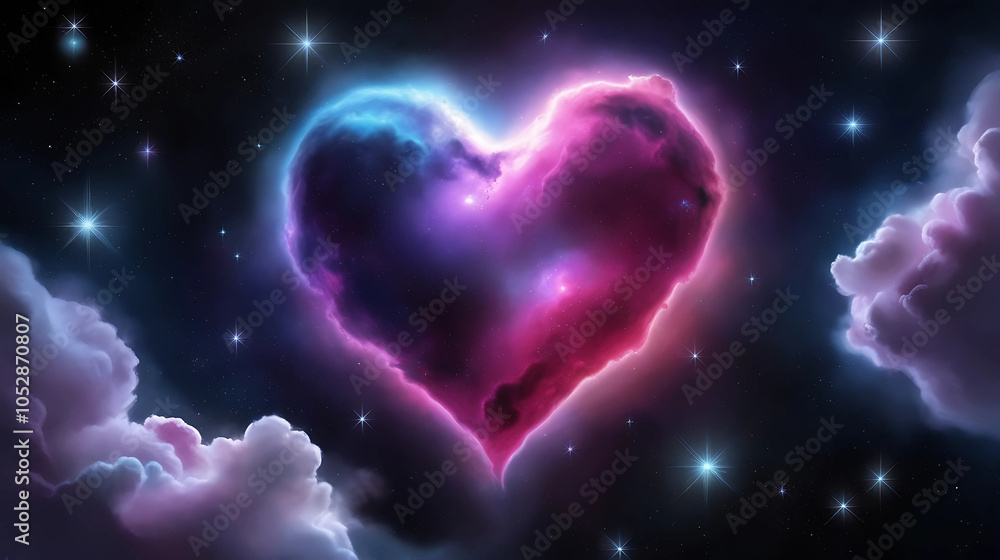Heart-Shaped Nebula in Cosmic Space Heart-Shaped Nebula in Cosmic Space