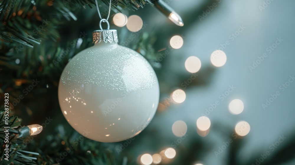 Fototapeta premium A White Christmas Ornament