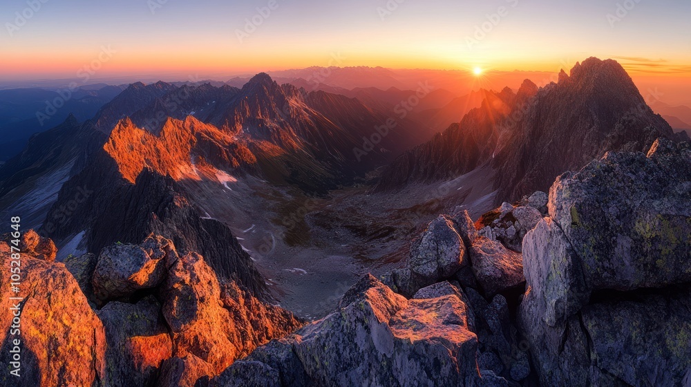 Obraz premium Majestic Mountain Sunset