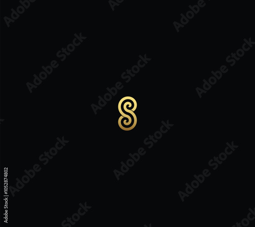 Luxury Monogram Letter SS S8 8S Logo Design Inspiration with black background.