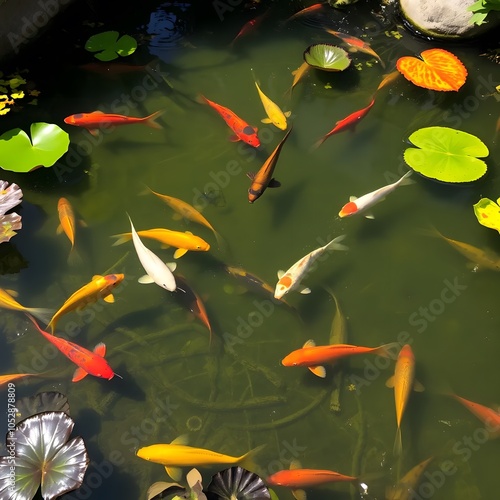 koi fish in the pond