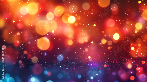  festive background with blurred fireworks, creating an atmosphere of celebration and joy for the New Year or other special events. The colorful bokeh lights add depth to the scene