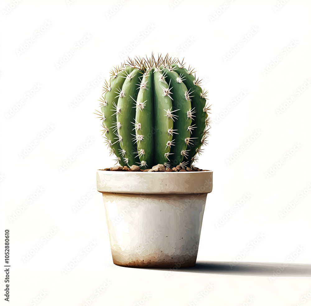 cactus in pot isolated on white cactus in pot isolated on white