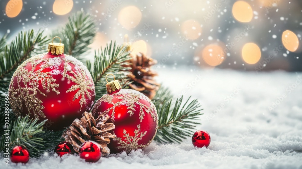 Festive Wonderland with Bright Holiday Decorations Festive Wonderland with Bright Holiday Decorations