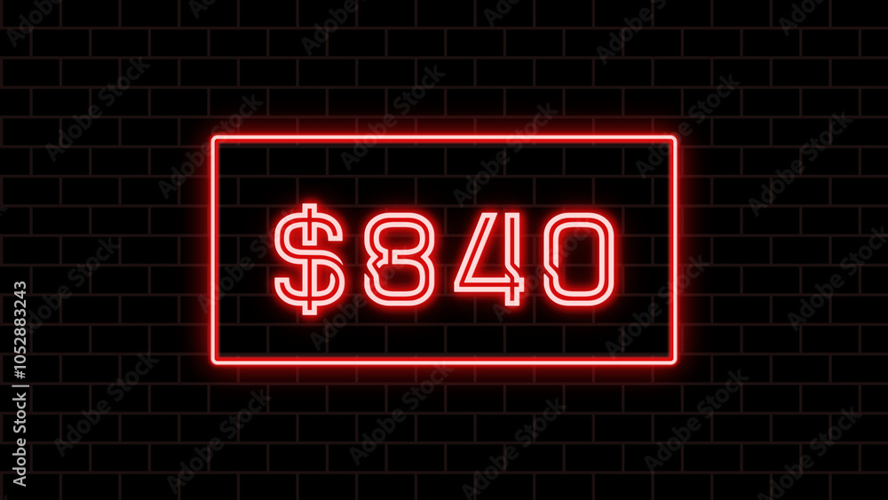 $840 のネオン文字 $840 のネオン文字