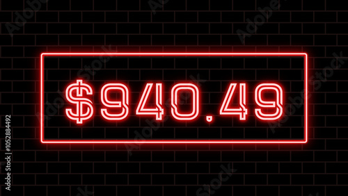 $940.49 のネオン文字