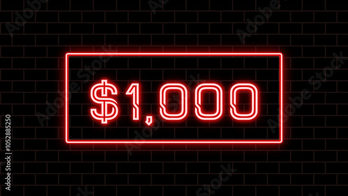 $1,000 のネオン文字