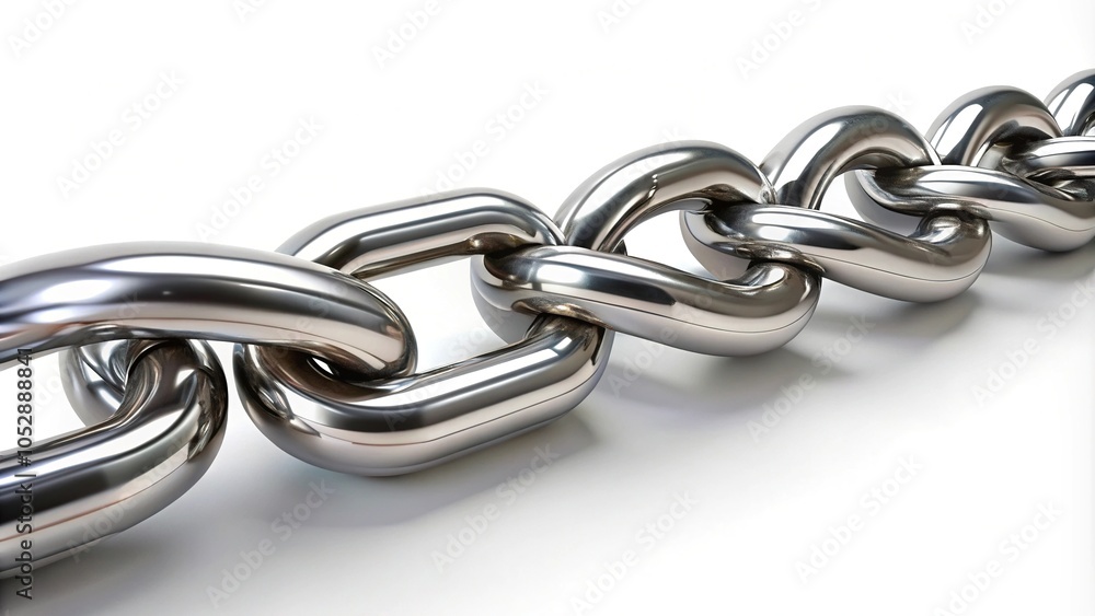 Polished steel chain with asymmetrical design Polished steel chain with asymmetrical design
