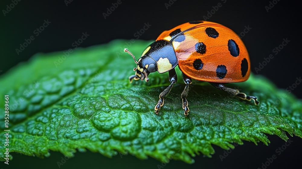 Fototapeta premium Ladybug on a Green Leaf