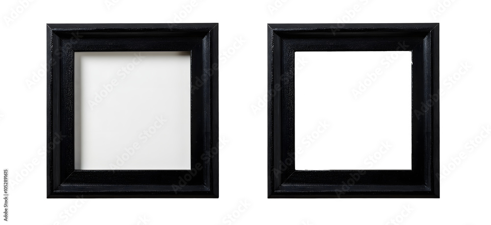 Black picture frame with a white background. Black picture frame with a white background.