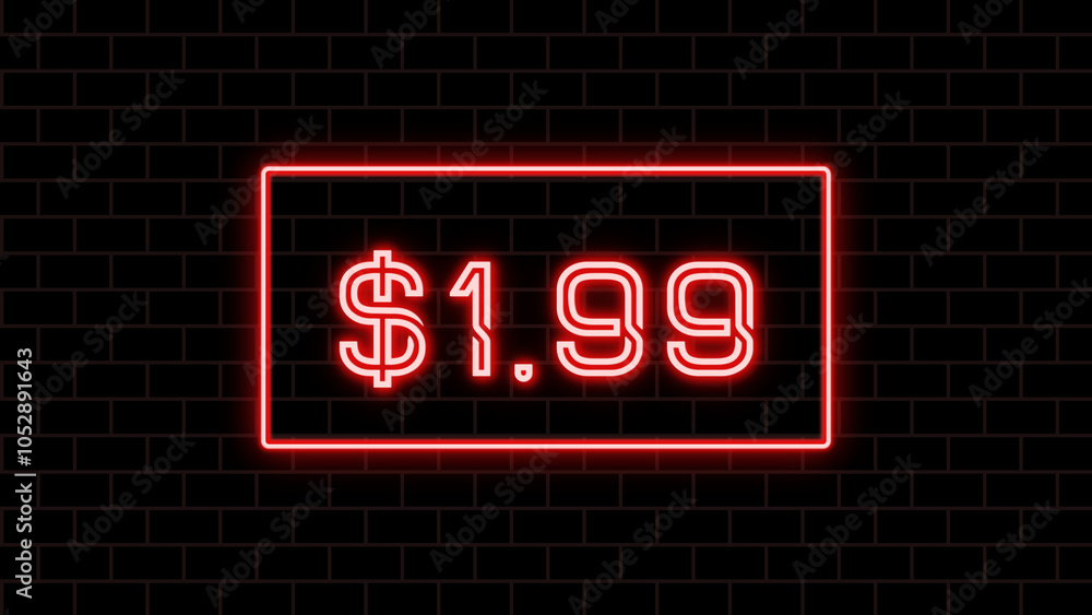 $1.99 のネオン文字 $1.99 のネオン文字