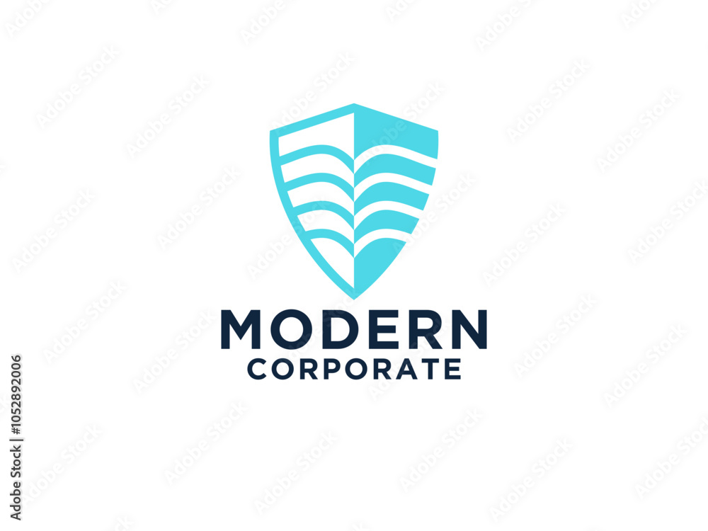 Shield Book logo Protection Security Education Logo Design