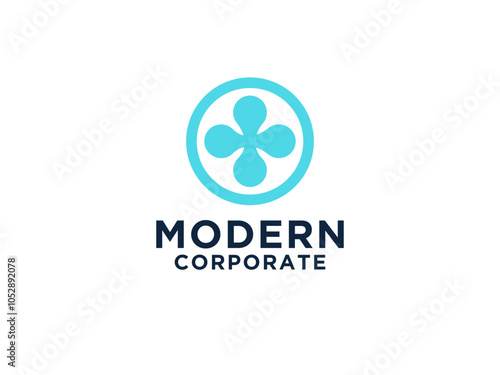 Tailor Logo. Circle Line Thread and Buttonhole Combination isolated on White Background. Usable for Garment and Handmade Logos.