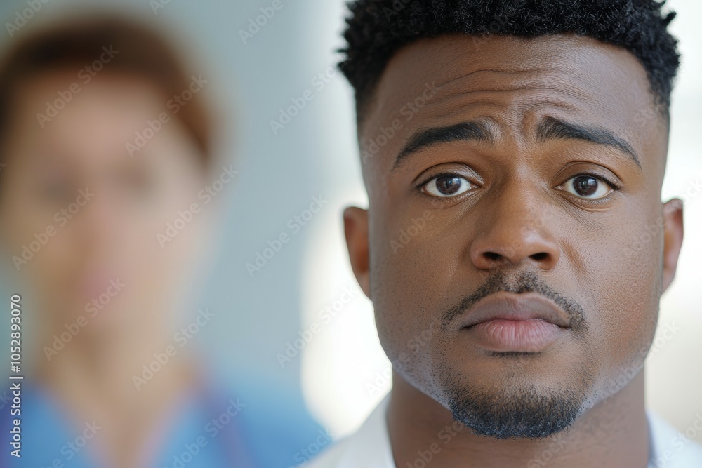A man with a beard and a mustache is looking at the camera A man with a beard and a mustache is looking at the camera