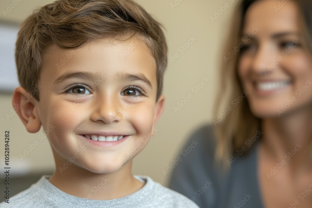 A young boy is smiling at the camera A young boy is smiling at the camera