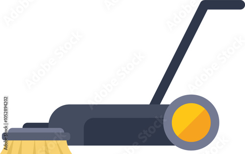 Illustration of a floor scrubber machine, professional cleaning equipment used for cleaning large areas
