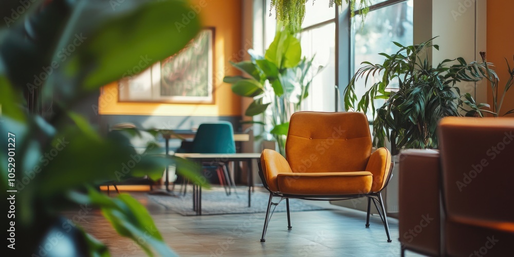 Fototapeta premium Elegant Office Lounge with Modern Aesthetic