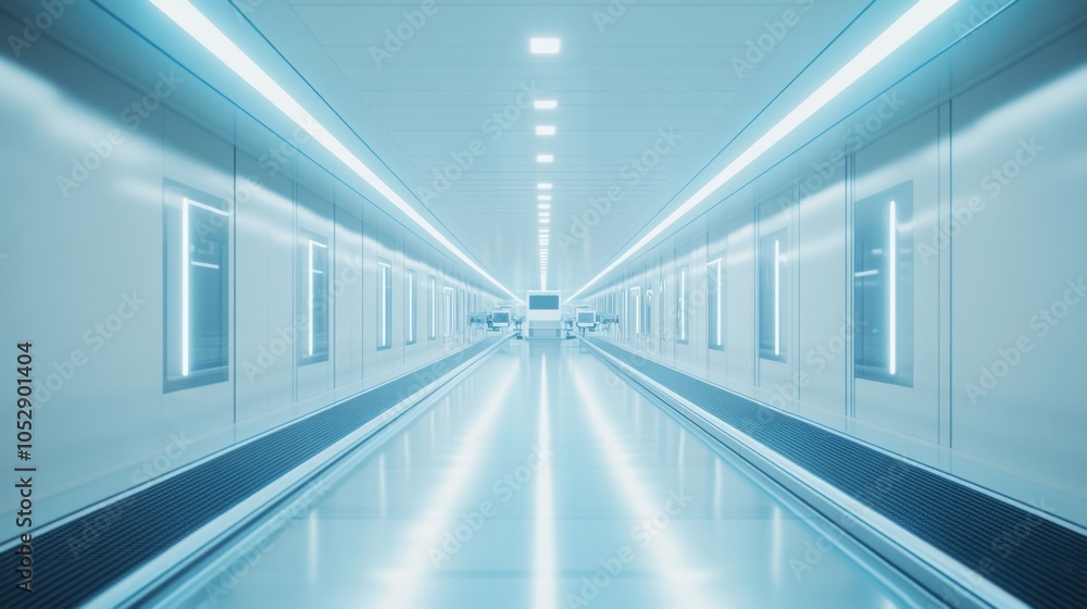 Fototapeta premium Futuristic Tunnel with Bright Light and Minimalist Design