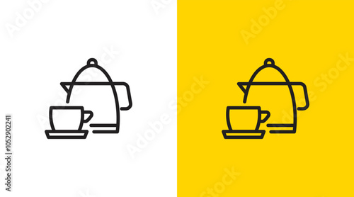Teapot tea kettle logo icon design template. simple kitchen restaurant catering set icon design