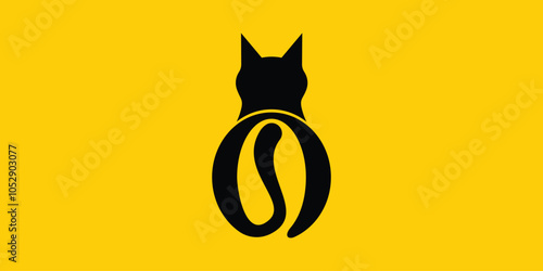 coffee cat creative logo,with modern concept