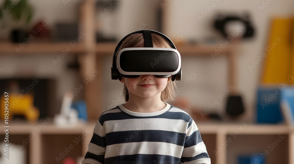 Child Wearing VR Headset Child Wearing VR Headset