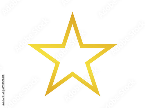 golden star frame outline aesthetic shine border vector design on transparent background