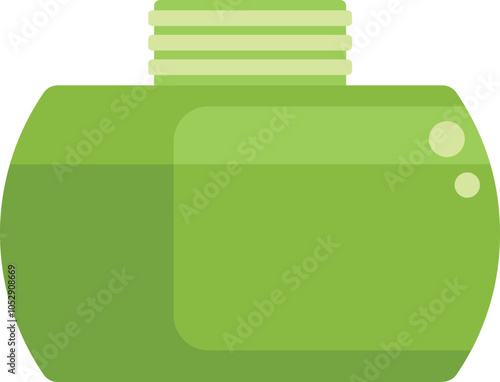 Green septic tank icon in flat style illustrating a wastewater treatment system for a modern house