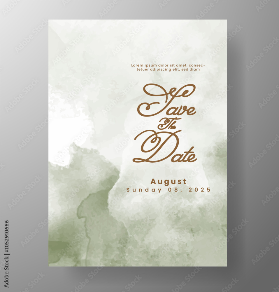 Wedding card invitation template with hand painted watercolor splash Wedding card invitation template with hand painted watercolor splash