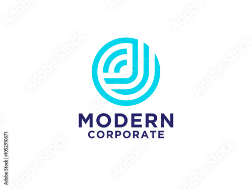 Abstract Initial Letter J Logo. Black Circular Style isolated on White Background. Usable for Business and Branding Logos.