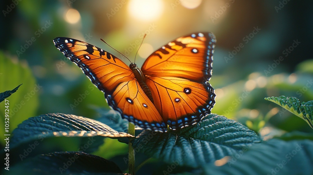 Obraz premium Monarch Butterfly on a Leaf