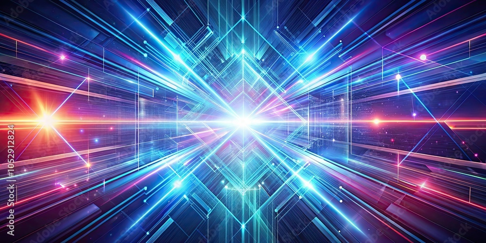Obraz premium Light speed streak geometric shape abstract technology background , light speed, streak, geometric, shape, abstract