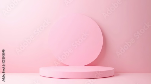 Minimalist pink display platform for product presentation