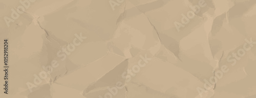 Beige background with a crumpled paper texture. The background features beige tones and a rough, textured appearance. Minimal crumple paper texture vector background