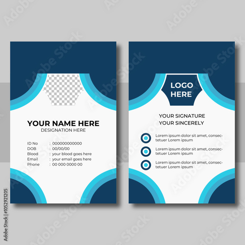 professional corporate id card template, clean id card design