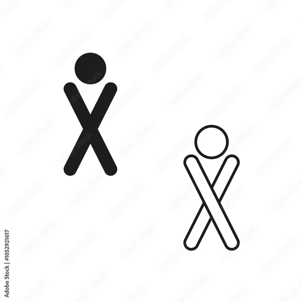 Obraz premium Person icon. Minimal figure shape. Simple human symbol. Vector character.