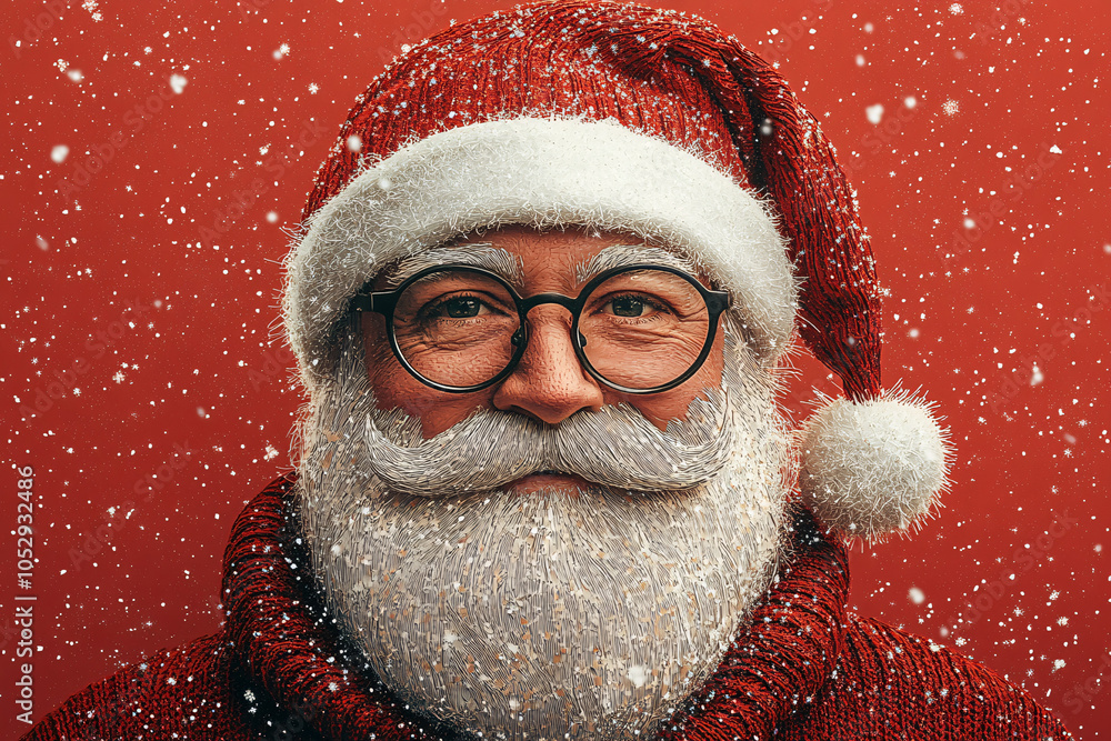 A cheerful illustrated Santa Claus portrait perfect for Christmas cards, party invitations, and holiday decorations, infused with vibrant colors and a playful style. A cheerful illustrated Santa Claus portrait perfect for Christmas cards, party invitations, and holiday decorations, infused with vibrant colors and a playful style.
