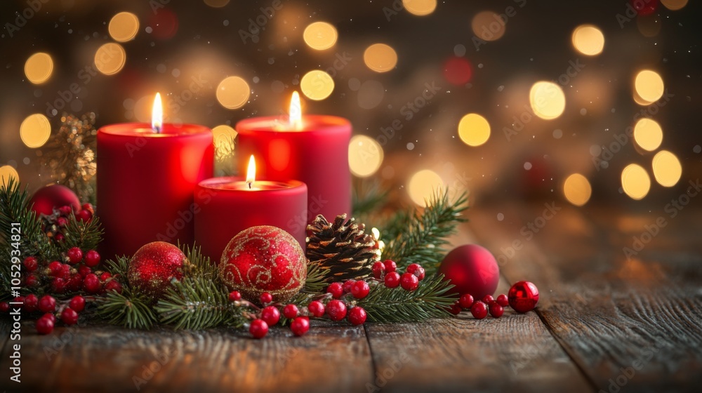 Cozy Festive Decor with Warm Candlelight Cozy Festive Decor with Warm Candlelight