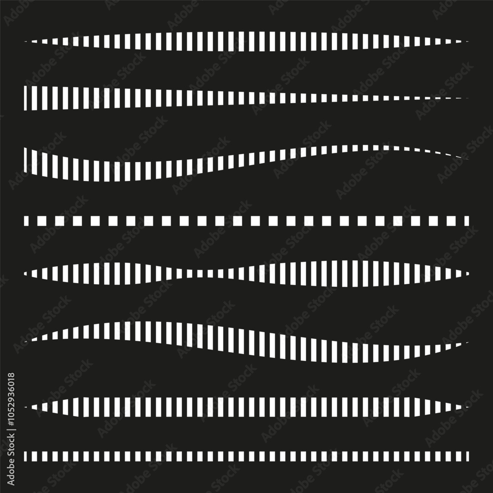 Abstract wave pattern. Monochrome line distortion. Optical illusion art. Black background vector. Abstract wave pattern. Monochrome line distortion. Optical illusion art. Black background vector.