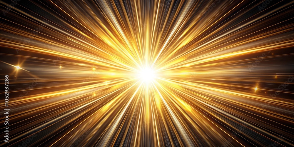 Obraz premium Golden Light Rays Exploding From Center, Abstract Background, Digital Art, Motion, Light ,abstract ,background